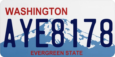 WA license plate AYE8178