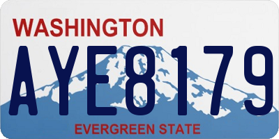 WA license plate AYE8179