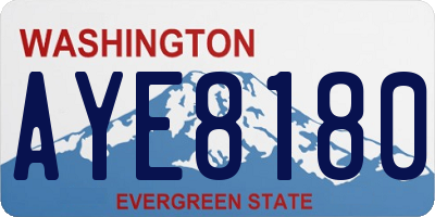 WA license plate AYE8180