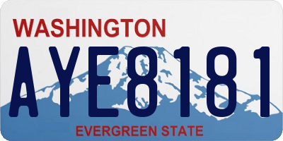 WA license plate AYE8181