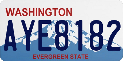 WA license plate AYE8182