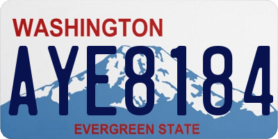 WA license plate AYE8184