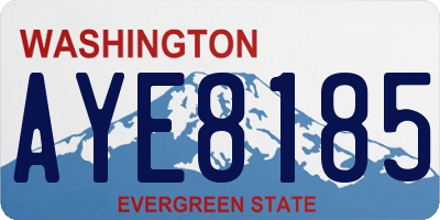 WA license plate AYE8185
