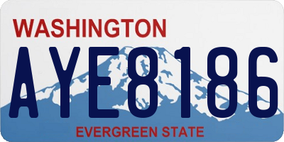 WA license plate AYE8186