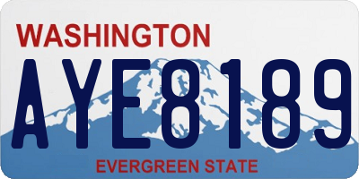WA license plate AYE8189