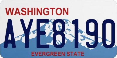 WA license plate AYE8190