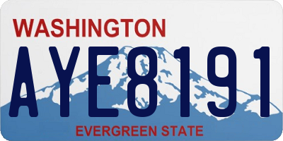 WA license plate AYE8191