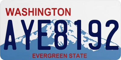 WA license plate AYE8192