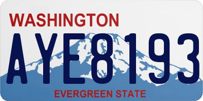 WA license plate AYE8193