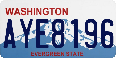 WA license plate AYE8196