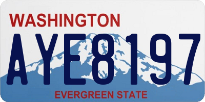 WA license plate AYE8197