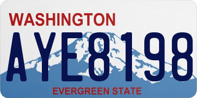 WA license plate AYE8198