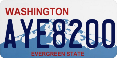 WA license plate AYE8200