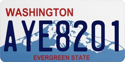 WA license plate AYE8201