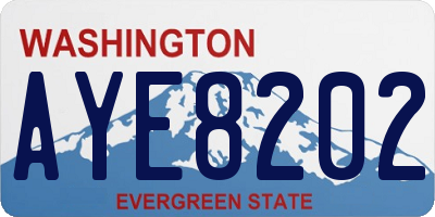 WA license plate AYE8202