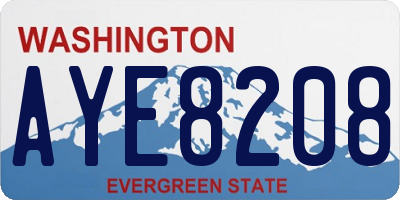 WA license plate AYE8208