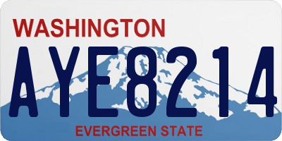 WA license plate AYE8214