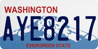 WA license plate AYE8217