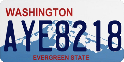 WA license plate AYE8218