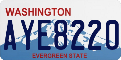 WA license plate AYE8220