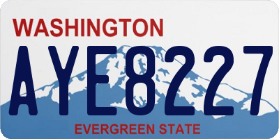 WA license plate AYE8227