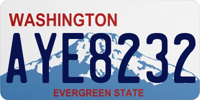WA license plate AYE8232
