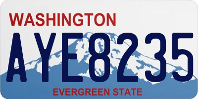 WA license plate AYE8235