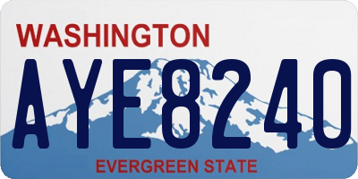 WA license plate AYE8240
