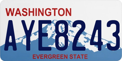 WA license plate AYE8243