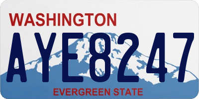 WA license plate AYE8247