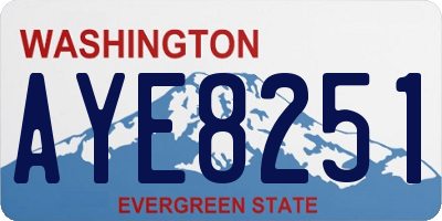 WA license plate AYE8251