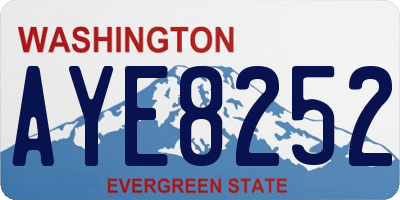 WA license plate AYE8252