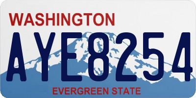 WA license plate AYE8254