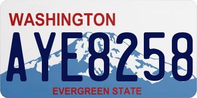 WA license plate AYE8258