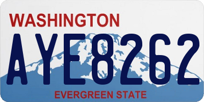WA license plate AYE8262