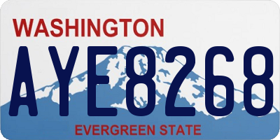 WA license plate AYE8268