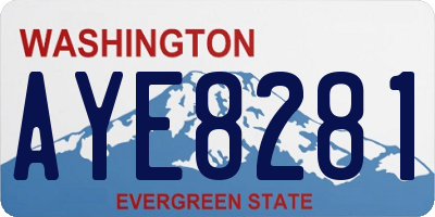 WA license plate AYE8281