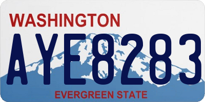 WA license plate AYE8283