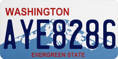 WA license plate AYE8286