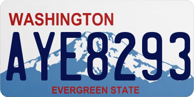 WA license plate AYE8293