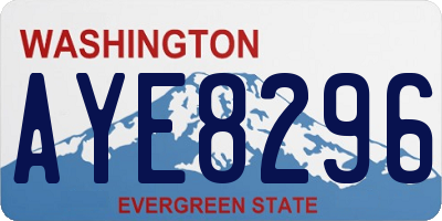 WA license plate AYE8296