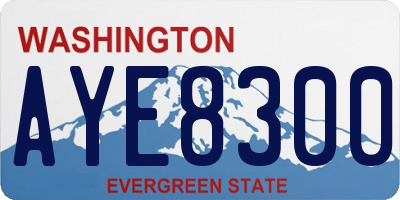 WA license plate AYE8300