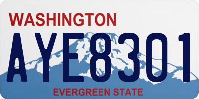 WA license plate AYE8301