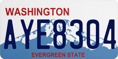 WA license plate AYE8304
