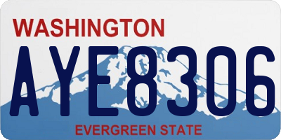 WA license plate AYE8306