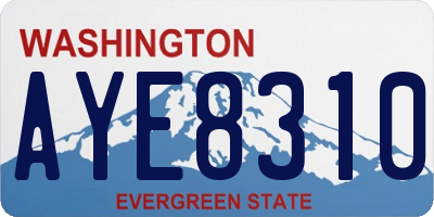 WA license plate AYE8310