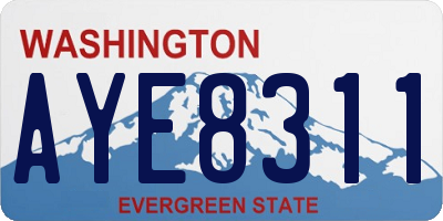 WA license plate AYE8311