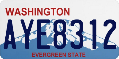 WA license plate AYE8312