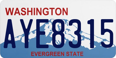 WA license plate AYE8315