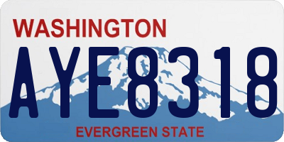 WA license plate AYE8318